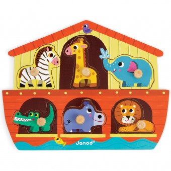 Peg Puzzle - Noah's Ark (Wood)