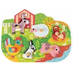 Peg Puzzle - Happy Farm (Wood) - Janod - BabyOnline HK