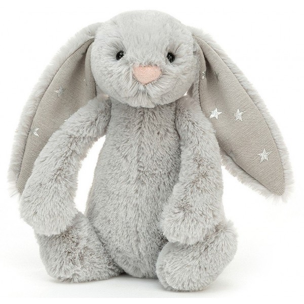 Jellycat - Bashful Shimmer Bunny (Small 18cm) 淡光灰色 - Jellycat - BabyOnline HK