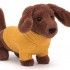 Jellycat - Sweater Sausage Dog Yellow 黃色毛衣臘腸狗