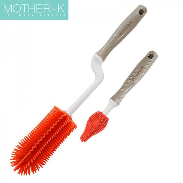 Mother-K - Silicone Bottle Brush + Teat Brush - Mother-K - BabyOnline HK