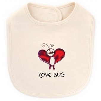Organic Cotton Bib - Love Bug
