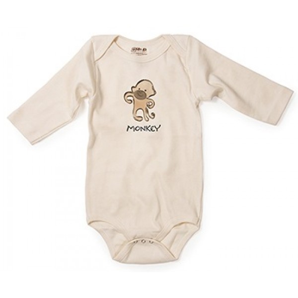 Organic Cotton L/S Bodysuit - Monkey (3-6M) - Kee-Ka - BabyOnline HK