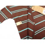 Organic Cotton L/S Kimono Bodysuit - Turquoise/Chocolate (6-12M) - Kee-Ka - BabyOnline HK