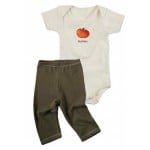 Organic Cotton S/S Bodysuit + Legging Gift Set - Pumpkin (3-6M) - Kee-Ka - BabyOnline HK
