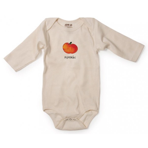 Organic Cotton L/S Bodysuit - Pumpkin (3-6M) - Kee-Ka - BabyOnline HK