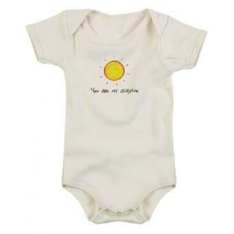 有機棉短袖連身衫 - 太陽 (3-6個月)