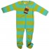 Organic L/S Footed Romper (Turquoise/Green) 6-12m
