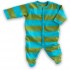 Organic L/S Footed Romper (Turquoise/Green) 0-3m