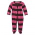 Organic L/S Footed Romper (Pink/Chocolate) 3-6m