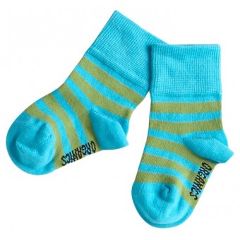 Organic Cotton Baby Socks - Turquoise/Green (0-12m)