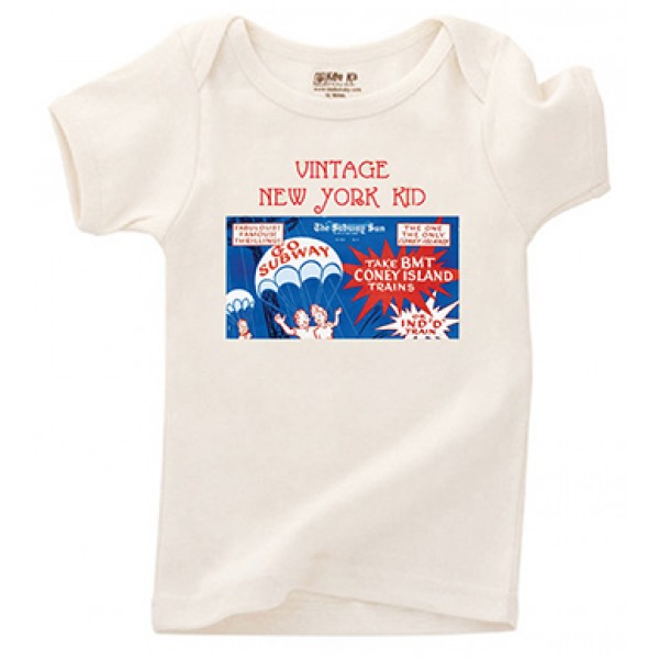 Organic Cotton S/S Lap T-Shirt - Vintage New York Kid (12-18M) - Kee-Ka - BabyOnline HK
