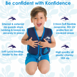Konfidence Original Swim Jacket - Red Stripe Ruffle (6-7 years) - Konfidence
