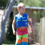 Konfidence Original Swim Jacket - Red Stripe Ruffle (6-7 years) - Konfidence