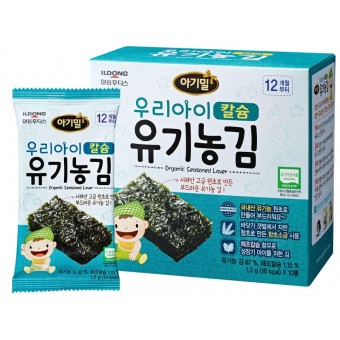 ILDONG 韓國有機紫菜小食 + 鈣 (12 個月+) - 1.5g x 10包
