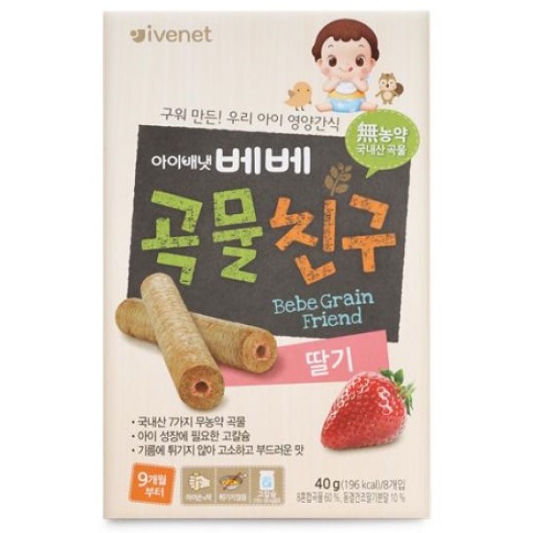 Baby Finger Biscuit - Strawberry 5g x 8 (9m+) - Ivenet - BabyOnline HK