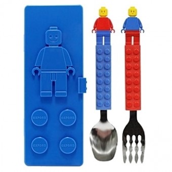 Block Spoon & Fork with Case (Blue Case)