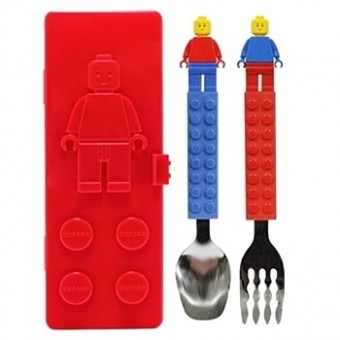 Block Spoon & Fork with Case (Red Case)