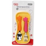 TGM - Silicone Stainless Steel Spoon & Fork (Stage 1) - Yellow - Other Korean Brand - BabyOnline HK