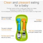 TGM - Silicone Stainless Steel Spoon & Fork (Stage 1) - Blue - Other Korean Brand - BabyOnline HK