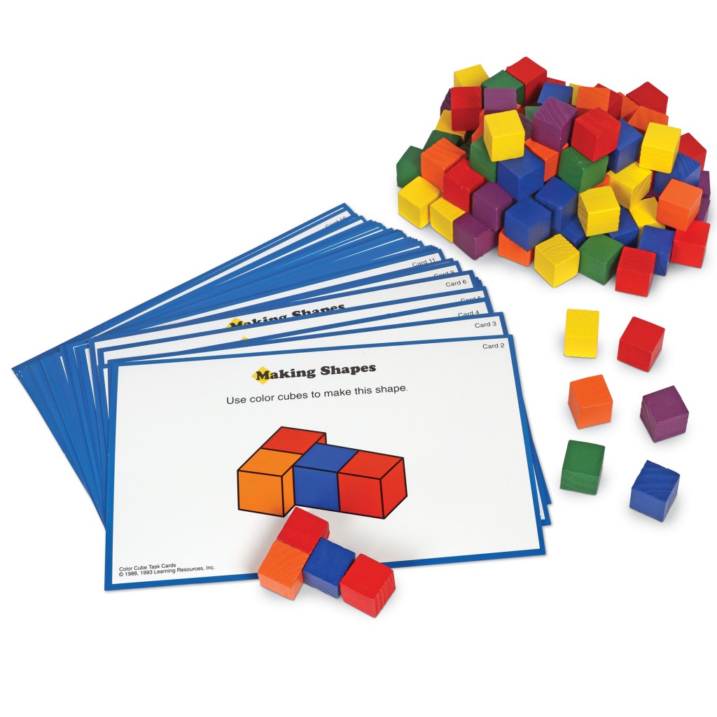 6 colours Cubes 2cm Wood Coloured AND Activity Cards Educational Resource 
