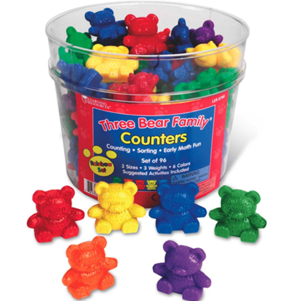 Color & Sorting Toy Pack 60 Learning Resources Bear Counters Set Counting 