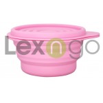 Silicone Foldable Storage Bowl with Cover 400ml (Pink) - Lexngo - BabyOnline HK