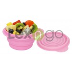 Silicone Foldable Storage Bowl with Cover 400ml (Pink) - Lexngo - BabyOnline HK