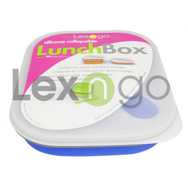 Silicone Collapsible Noddle Box 850ml (Blue) - Lexngo - BabyOnline HK