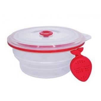 Silicone Collapsible Multi Purpose Cooker - 800ml (Red)