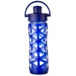 Active Flip Cap 玻璃水瓶加矽膠套 475ml - 藍寶石色 - LifeFactory - BabyOnline HK