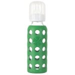 9 oz Glass Baby Bottle with Protective Silicone Sleeve - Grass Green - LifeFactory - BabyOnline HK