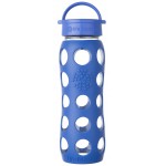 Glass Water Bottle with Classic Cap and Silicone Sleeve 650ml - Cobalt - LifeFactory - BabyOnline HK