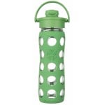 Flip Cap 玻璃水瓶加矽膠套 475ml - 草綠色 - LifeFactory - BabyOnline HK