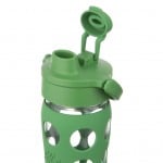 Glass Water Bottle with Flip Cap and Silicone Sleeve 475ml - Grass Green - LifeFactory - BabyOnline HK