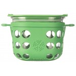 Glass Food Storage with Silicone Sleeve 475ml - Grass Green - LifeFactory - BabyOnline HK