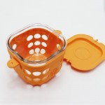 玻璃食物保存盒加矽膠套 475ml - 橙色 - LifeFactory - BabyOnline HK