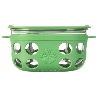 Glass Food Storage with Silicone Sleeve 950ml - Grass Green