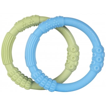 Silicone Teethers (2 pcs) - Blue & Green