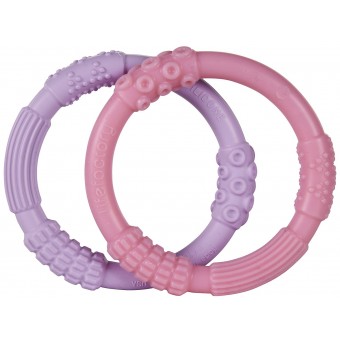 Silicone Teethers (2 pcs) - Pink & Purple