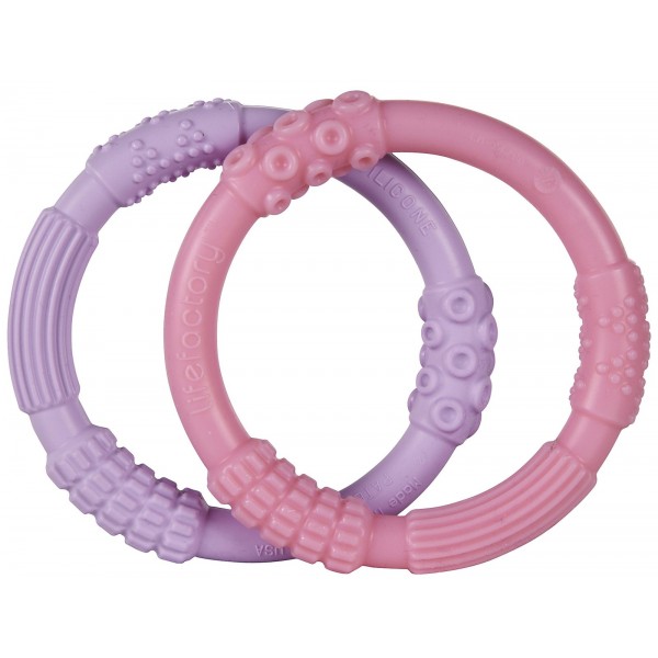 Silicone Teethers (2 pcs) - Pink & Purple - LifeFactory - BabyOnline HK