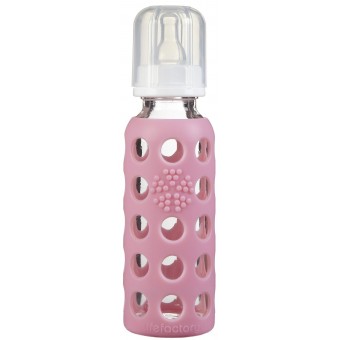 9 oz Glass Baby Bottle with Protective Silicone Sleeve - Pink