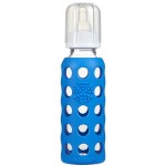 玻璃奶瓶加矽膠套 9oz - 海藍色 - LifeFactory - BabyOnline HK
