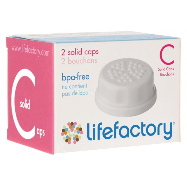 White Solid Cap (2 pcs) - LifeFactory - BabyOnline HK