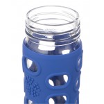 Glass Water Bottle with Straw Cap and Silicone Sleeve 350ml - Cobalt - LifeFactory - BabyOnline HK