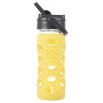 玻璃吸管水瓶加矽膠套 350ml - 檸檬色 - LifeFactory - BabyOnline HK