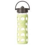 Glass Water Bottle with Straw Cap and Silicone Sleeve 475ml - Spring Green - LifeFactory - BabyOnline HK