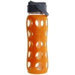 玻璃吸管水瓶加矽膠套 650ml - 橙色 - LifeFactory - BabyOnline HK