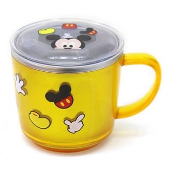 Mickey Mouse - Stainless Steel Cup with Lid - Yellow