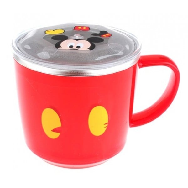 米奇老鼠 - 不鏽鋼內膽杯連蓋 - 紅色 - Lilfant - BabyOnline HK